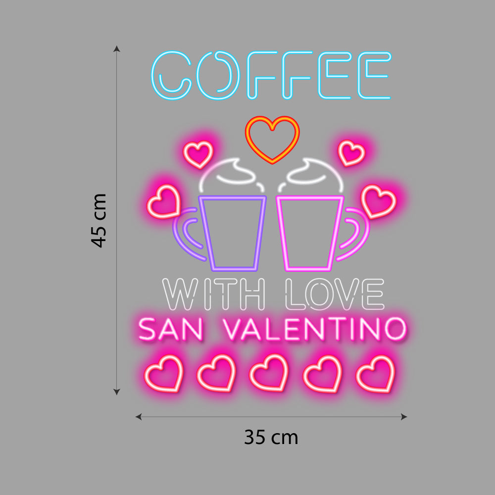 Vetrina San Valentino - Coffe with love - Adesivi Murali