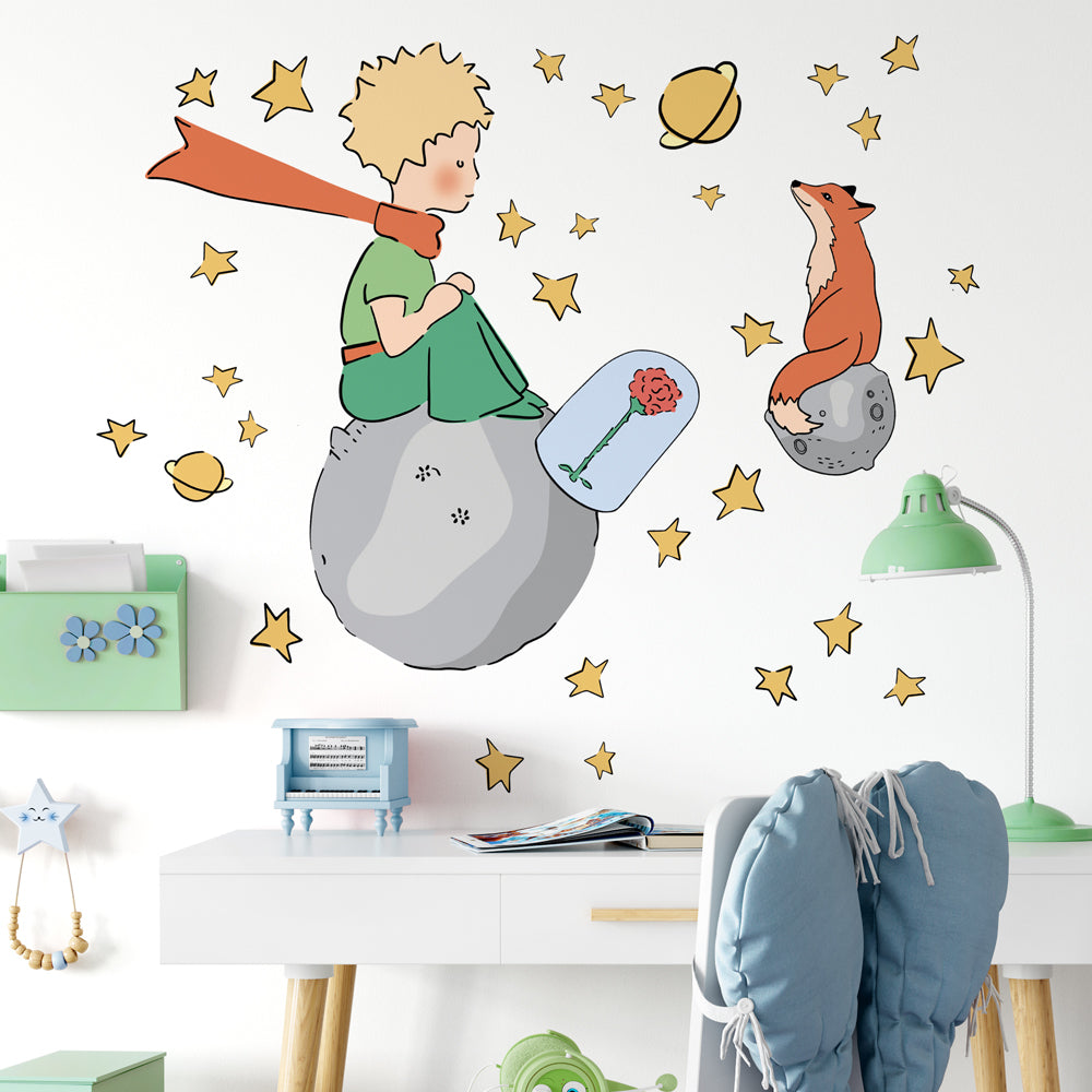 Sticker Il piccolo principe osserva le stelle - Adesivi Murali