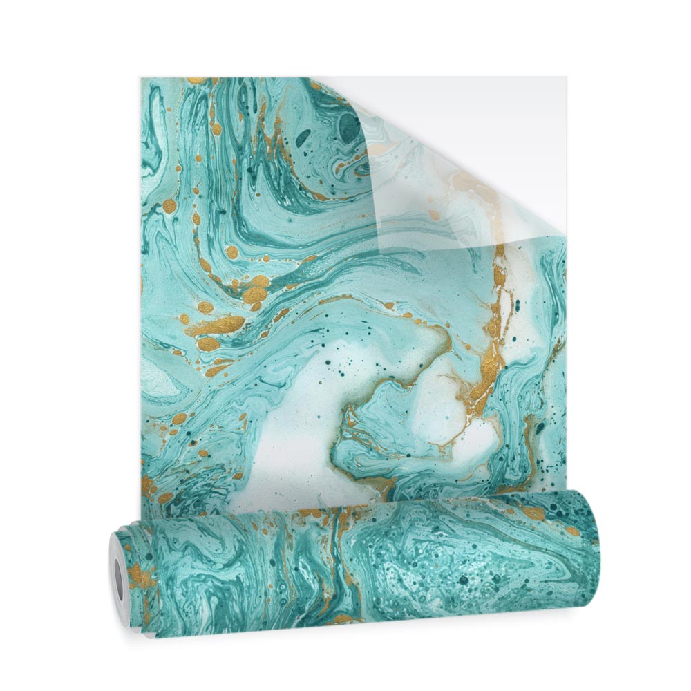 Pellicola adesiva per vetro Marmo turchese - Adesivi Murali