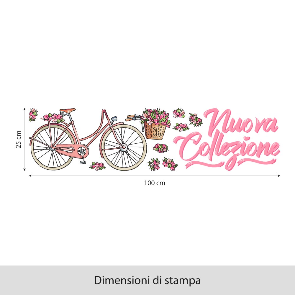 Bicicletta nuova collezione - Vetrofania Estiva - Adesivi Murali