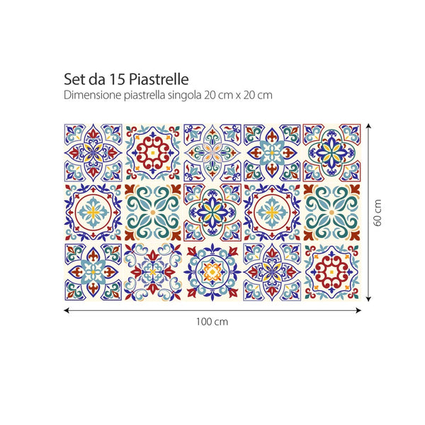 Adesivi Per Piastrelle 20x20 cm Stile Mediterraneo