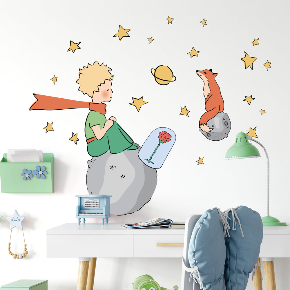 Sticker Il piccolo principe osserva le stelle - Adesivi Murali