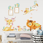 Animali del bosco Adesivi murali Alberi Rami Scoiattoli Animali  Decalcomanie murali Baby Nursery Bambini Camera da letto Decorazione murale