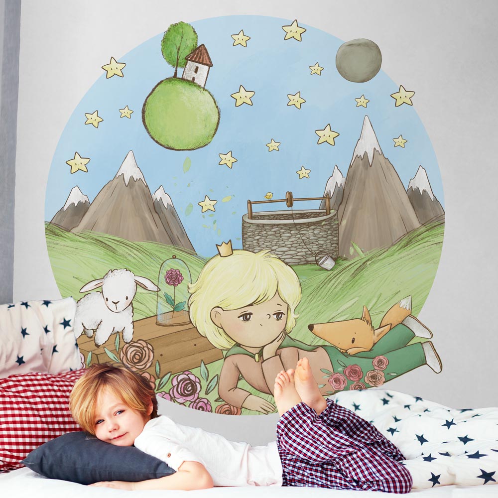 Sticker Bambini Piccolo Principe tra le stelle - Adesivi Murali
