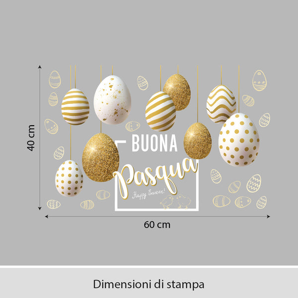 Pendenti buona pasqua, Vetrofania